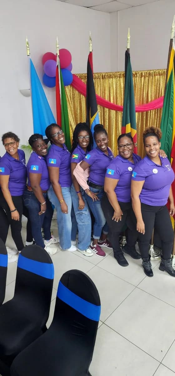 St Lucia delegation in purple